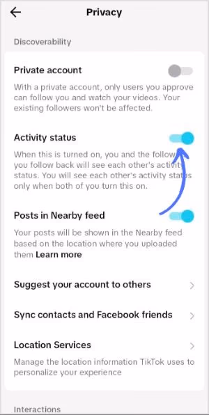 Turn Off Active Status on TikTok
