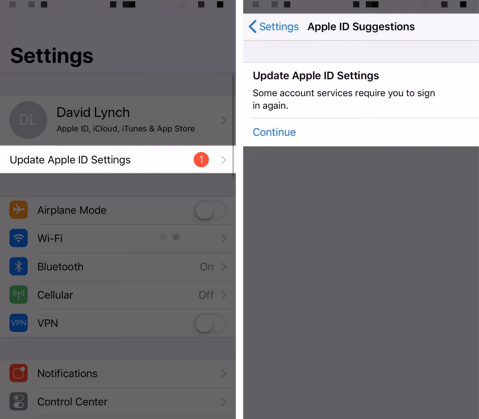 Update Apple ID Settings
