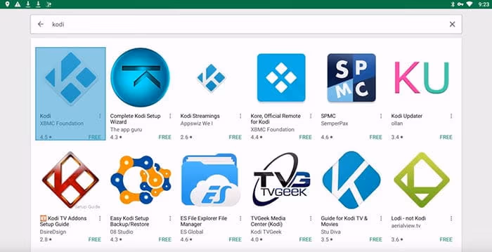 Click Kodi on Google Play Store