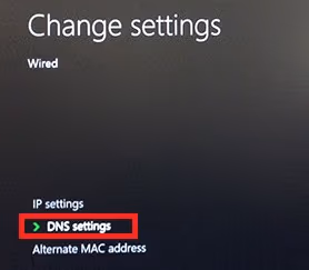 Configuration of the DNS Settings on XBox One
