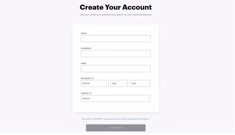 Create Hulu Account