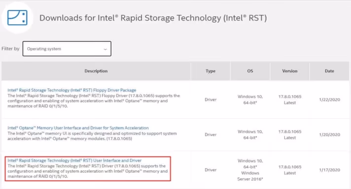 Changing and updating the Intel driver