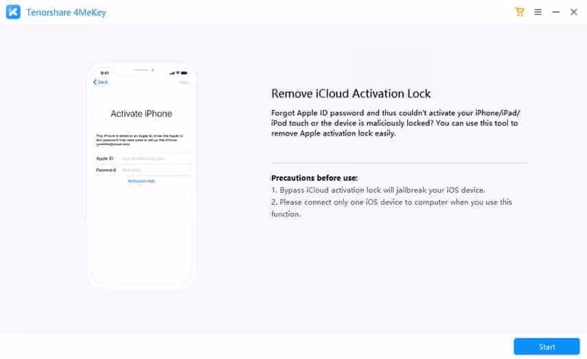 Tenorshare 4MeKey iCloud Erasing Bestool