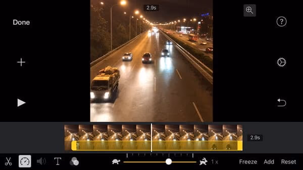 view the speed control bar