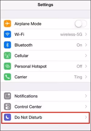 Turn off do not disturb