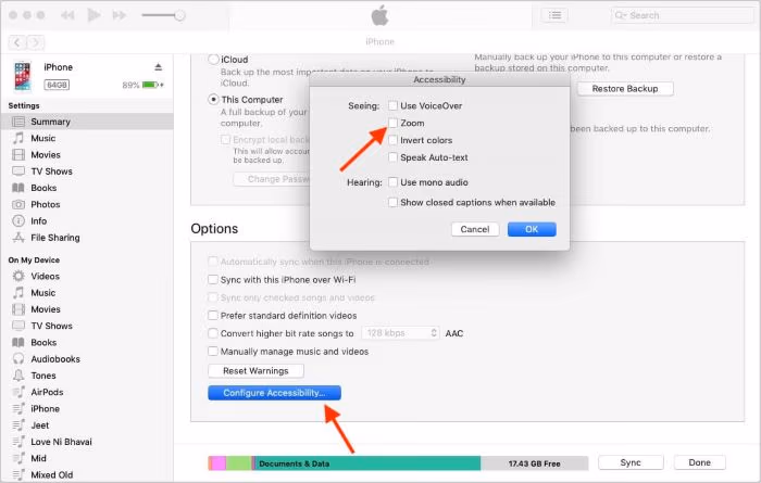 Disable the Zoom Mode on iTunes