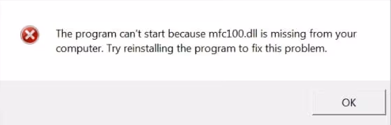 Mfc100.dll Is Missing