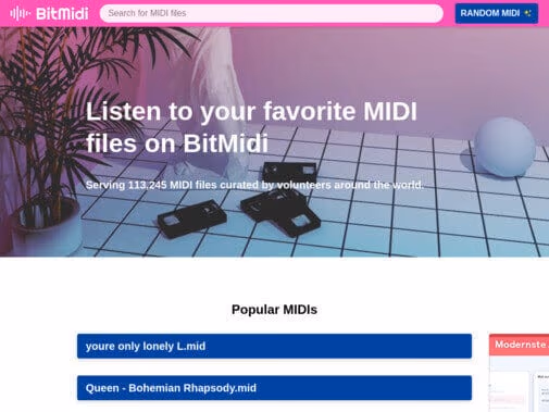 Get Synthesia MIDIs on BitMIDI
