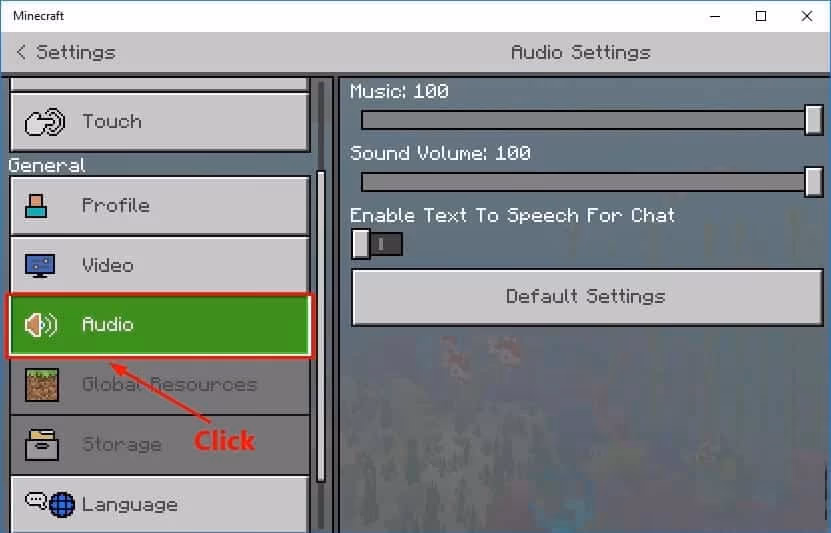 Minecraft Audio Settings