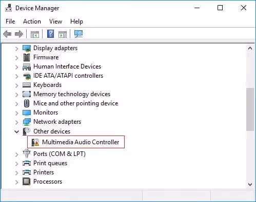 Multimedia Audio Controller Driver