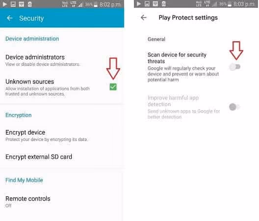 Enable Unknown sources