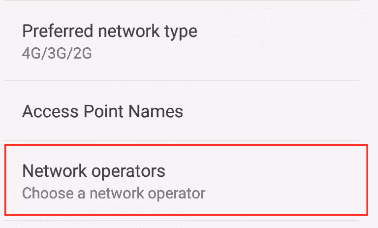 Pick the correct Networkoperator