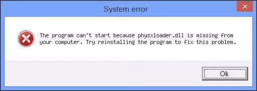 Phsysxloader.dll Is Not Found