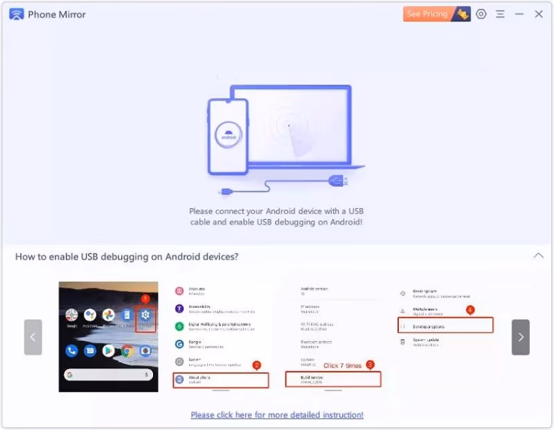 Tenorshare Phone Mirror USB Debugging
