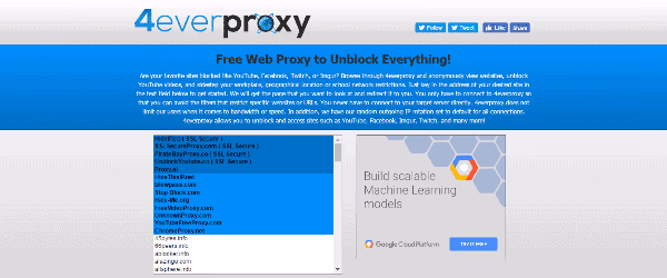proxy YouTube with 4ever Proxy