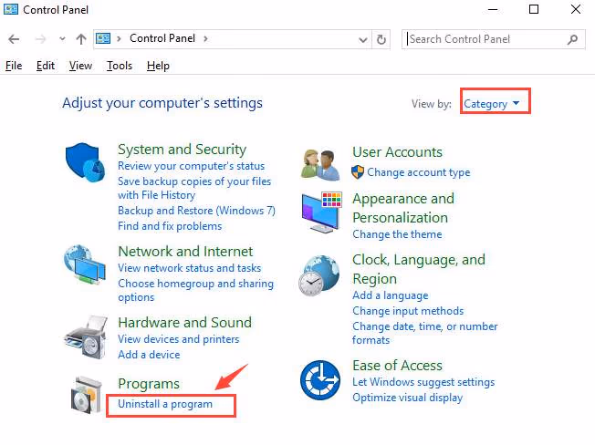 Use Programs & Features to Get Rid of Quickset64