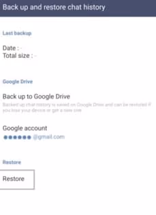 Restore LINE Chat History from Google Drive