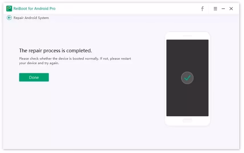 Repair process completed