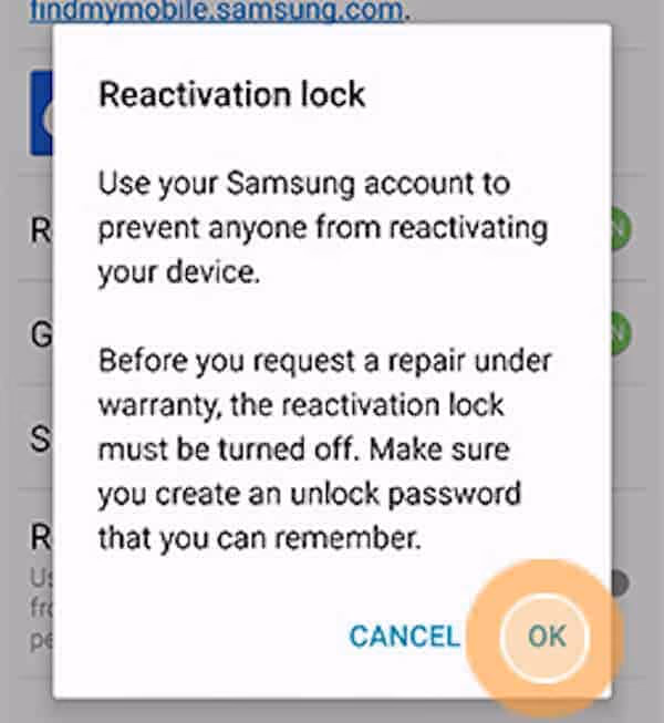 samsung reactivation lock
