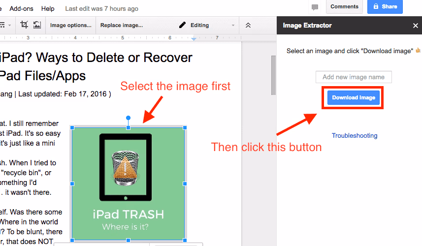 download image with image extractor
