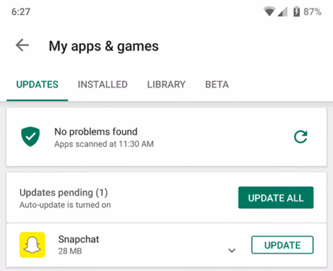 Update Snapchat app
