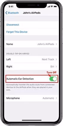 Disable Automatic Ear Detection to fix Spatial Audio Not Playing issue