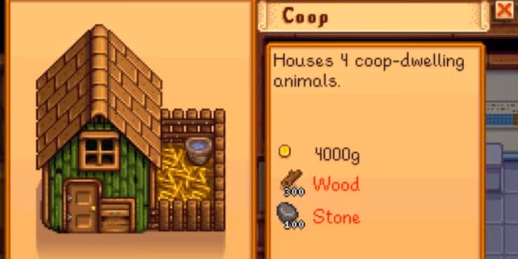 Stardew valley chicken coop - building it and upgrading 