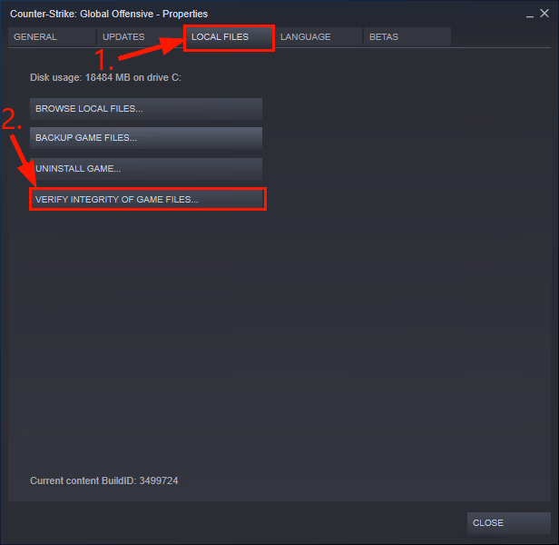 Check the game files for any embedded error to fix Steam Disk Write Error 