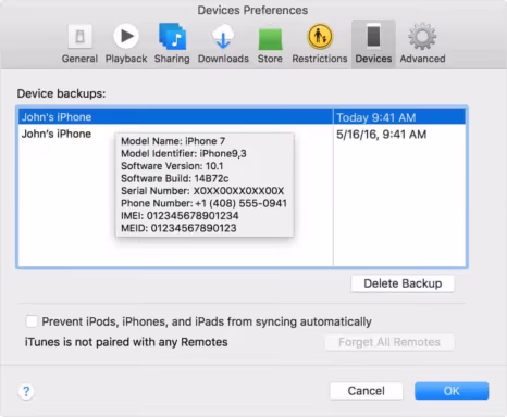 Delete old backups of iTunes to fix the