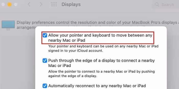 Enable Universal Control on Mac