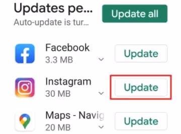 Update Instagram to fix Instagram Story Upload Failed