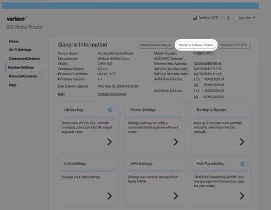 Update the Software of Your Verizon Router