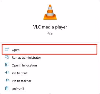 Run VLC media player
