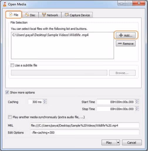 VLC Merge Videos Step 1