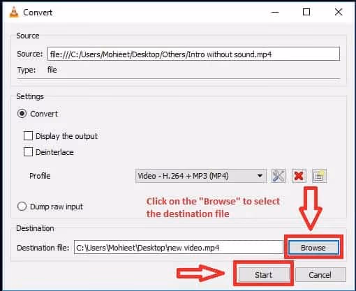 VLC Merge Videos Step 3