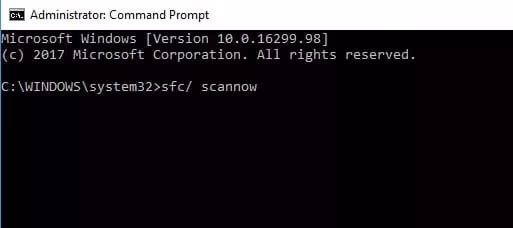 Remove potentially Corrupted System Files using System File Checker