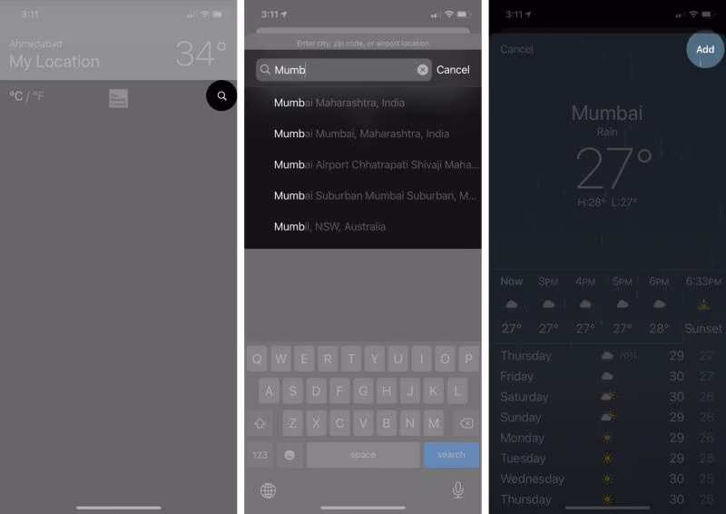 enter the name of the city