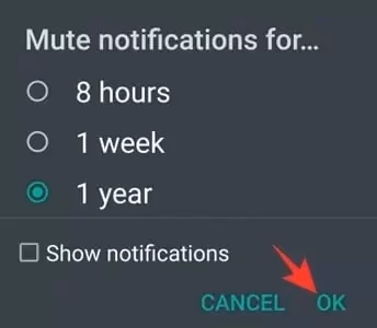 How can you mute another user on WhatsApp?