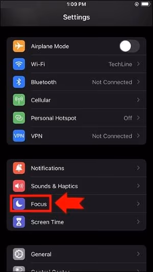 Focus Settings on iPhone