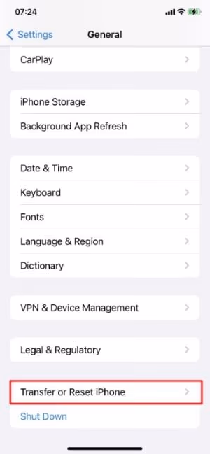 Transfer & Reset Phone