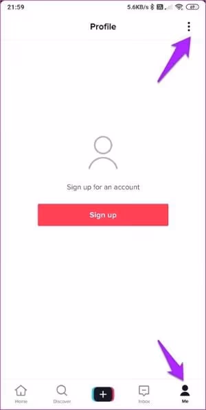 Click on TikTok profile