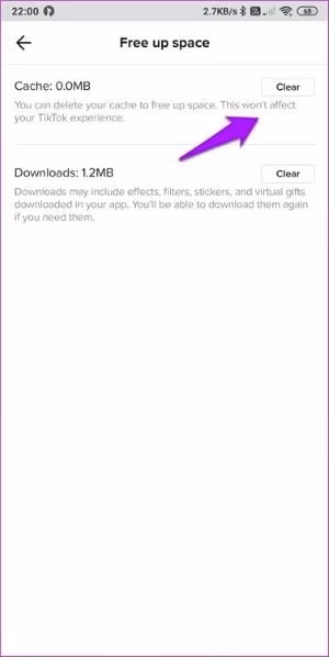 Clear the Cache of TikTok