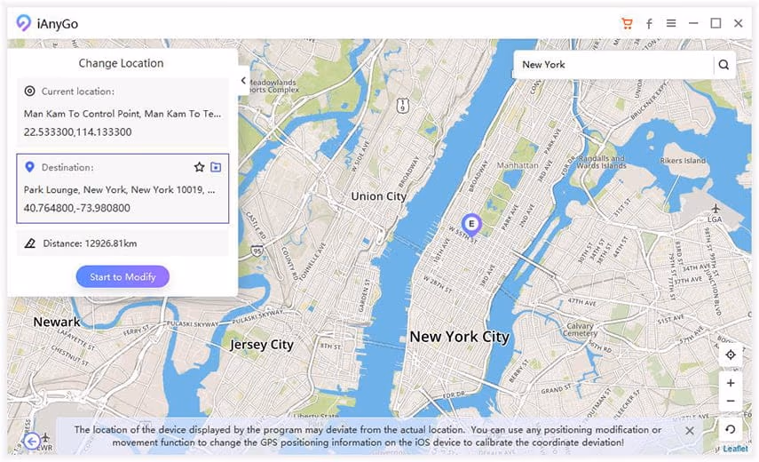 select a location on the map