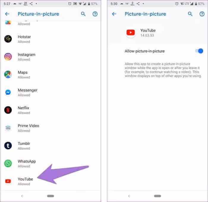 enable the Picture-in-Picture feature